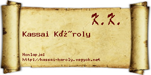 Kassai Károly névjegykártya