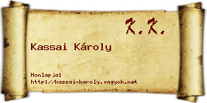Kassai Károly névjegykártya