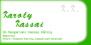 karoly kassai business card